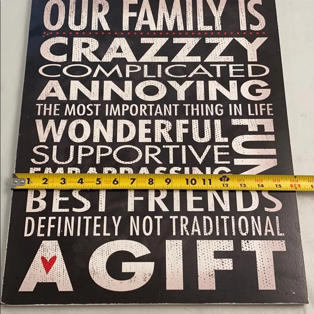 Stupell Our Family typographic wood sign